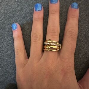 Gold Plated 4 Band Link Ring